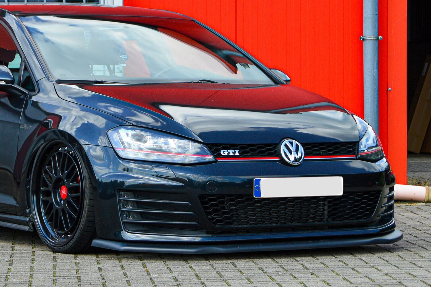Cup front spoiler lip V2 for VW Golf 7 GTI GTD- gloss black - Caddy World